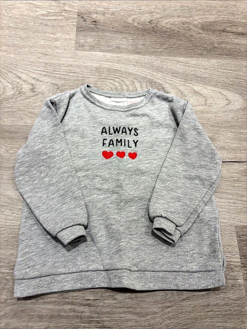 Zara Always Family Graphic Sweatshirt Girls 12-18M Gray